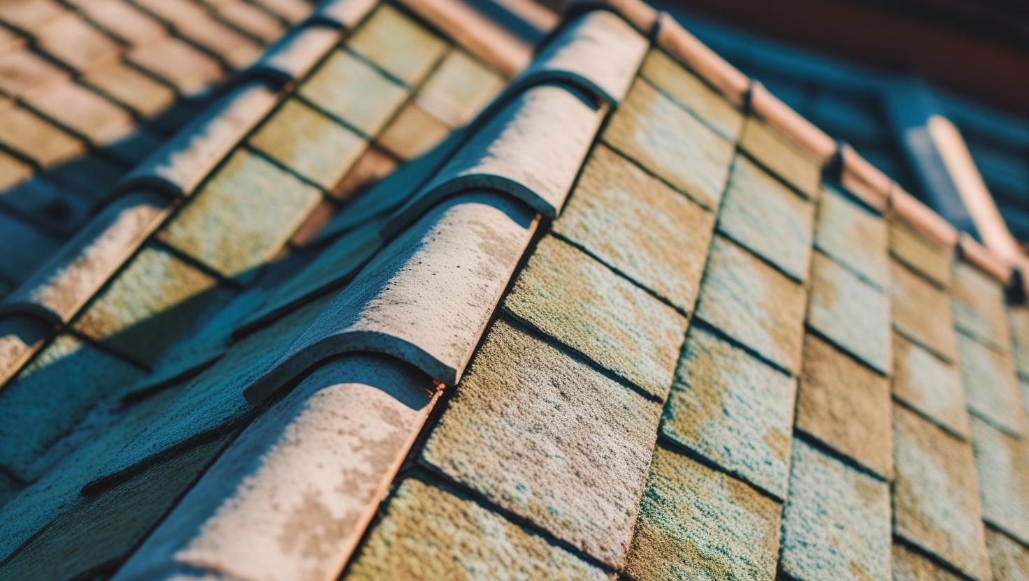 Asbestos tiles on a roof